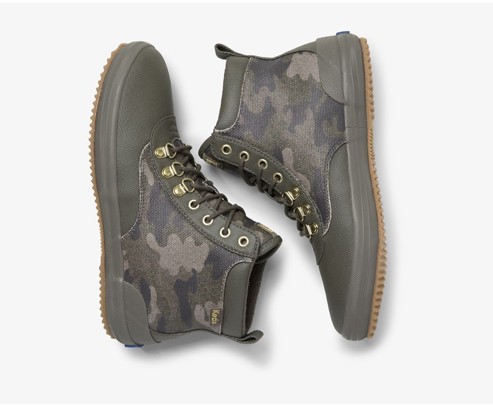 Keds Stiefel Damen Olivgrün - Scout Ii Water-Resistant Camo Segeltuch W/ Thinsulate™ - ELI-056187